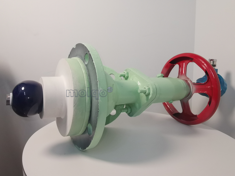 搪玻璃上展式鉭釘測溫放料閥